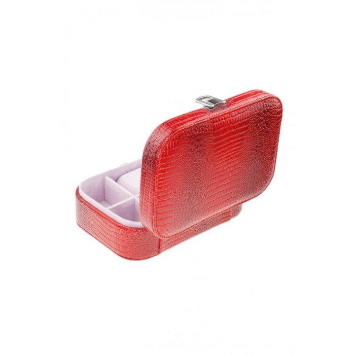 Caseta bijuterii si 1 spatiu pentru ceas din piele ecologica de culoare rosie [4]