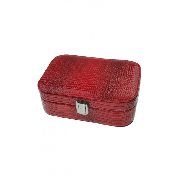 Caseta bijuterii si 1 spatiu pentru ceas din piele ecologica de culoare rosie [3]