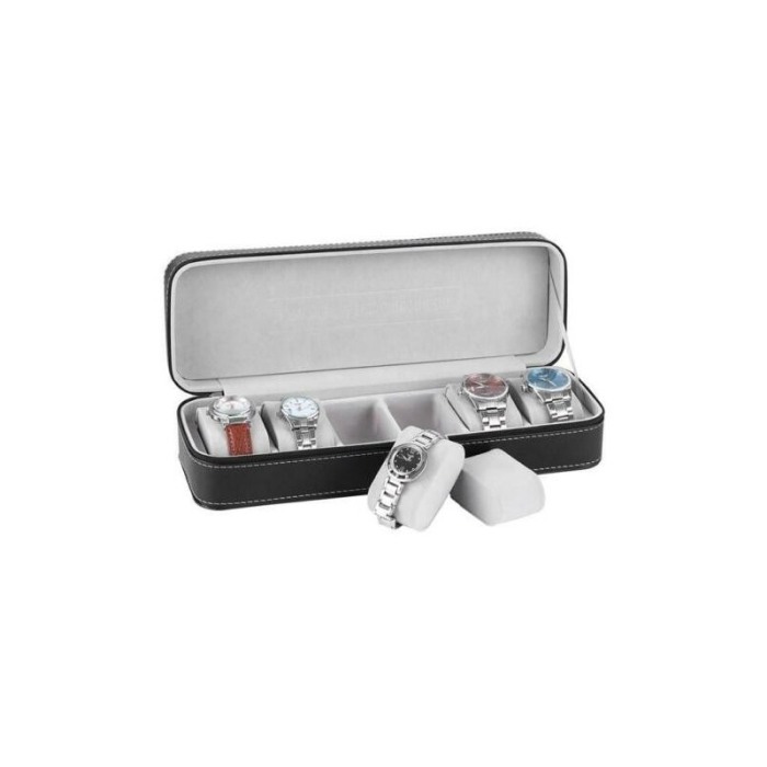 Caseta Transport Ceasuri Piele Ecologica Neagra 6 Spatii [6]