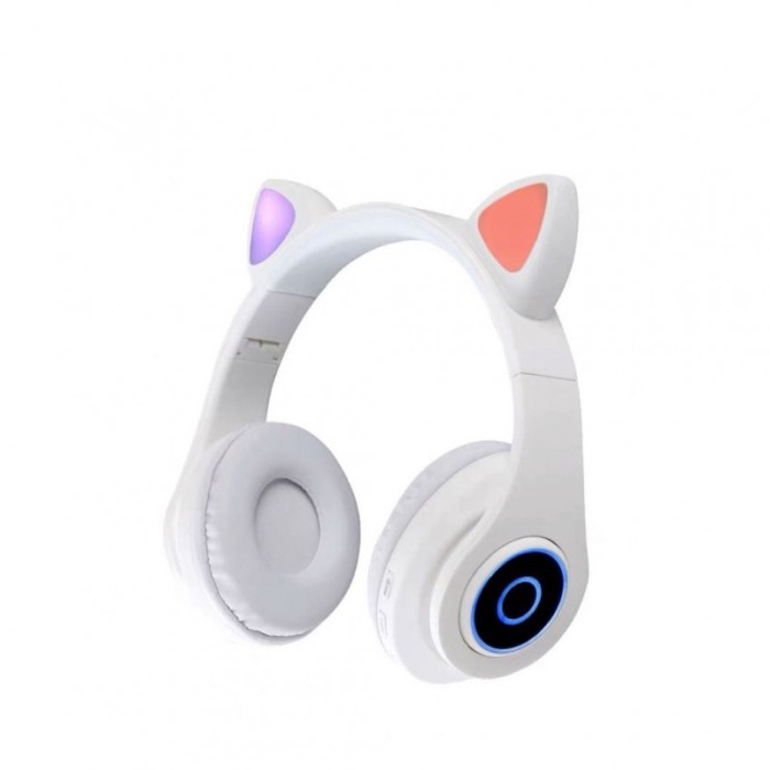 Casti wireless CatSound, design creativ, versiune V5.0, compatibilitate universala, efecte luminoase, alb [2]
