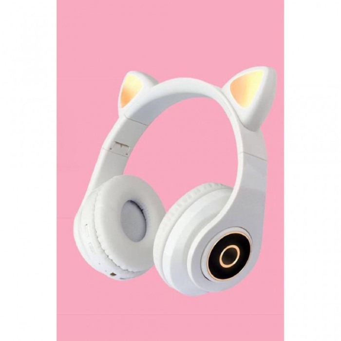 Casti wireless CatSound, design creativ, versiune V5.0, compatibilitate universala, efecte luminoase, alb [6]