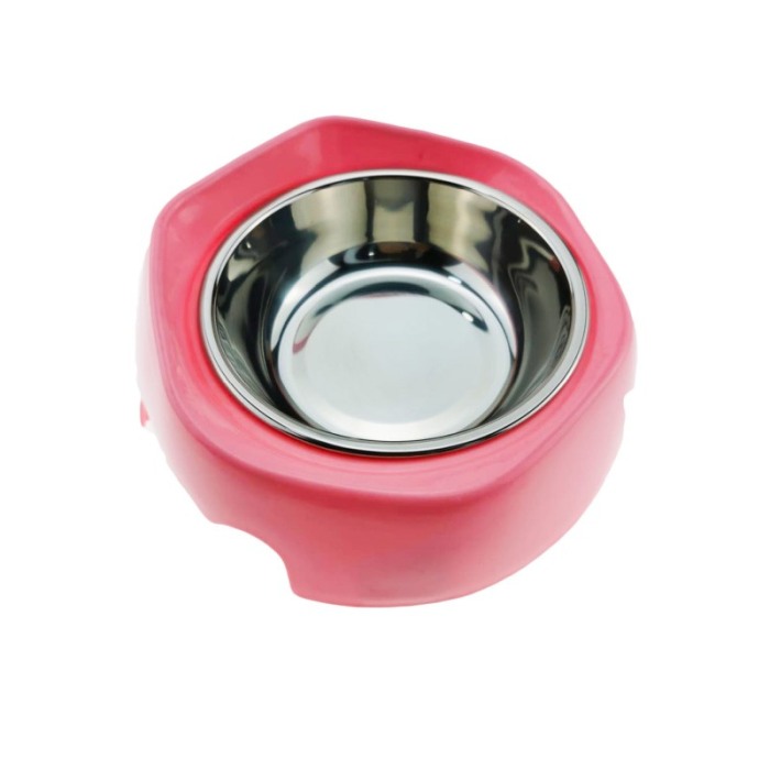 Castron 2 in 1 pentru animale de companie cu bol din inox, roz, Doty [2]