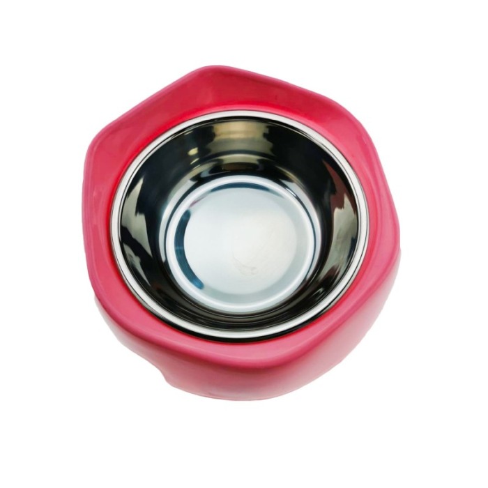 Castron 2 in 1 pentru animale de companie cu bol din inox, roz, Doty [3]