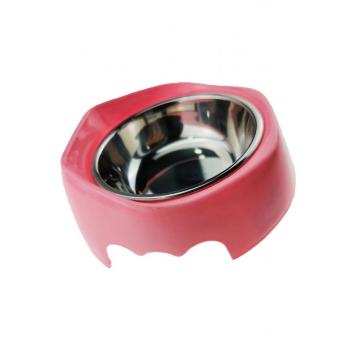 Castron 2 in 1 pentru animale de companie cu bol din inox, roz, Doty [4]