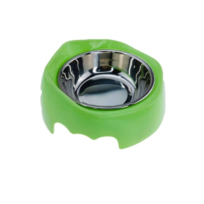 Castron 2 in 1 pentru animale de companie cu bol din inox, verde, Doty [3]