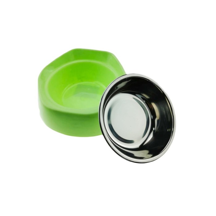 Castron 2 in 1 pentru animale de companie cu bol din inox, verde, Doty [1]