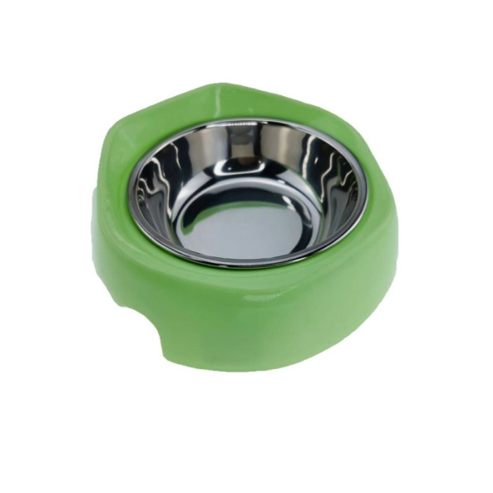 Castron 2 in 1 pentru animale de companie cu bol din inox, verde, Doty [2]