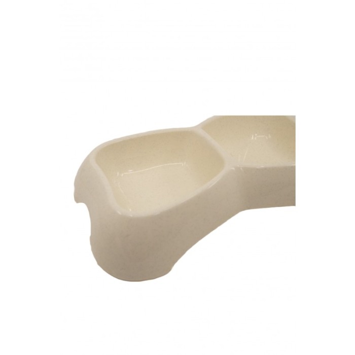 Castron dublu Blurino pentru animalele de talie medie,galben pal, 29 x 16 cm [3]