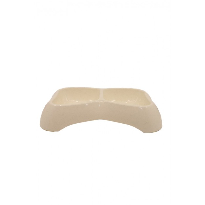 Castron dublu Blurino pentru animalele de talie medie,galben pal, 29 x 16 cm [1]