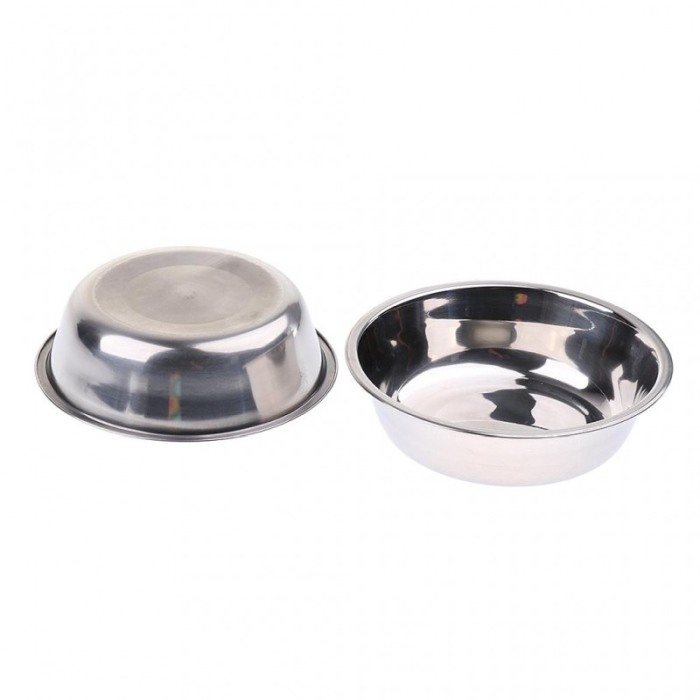 Castron dublu in forma de broasca pentru caini si pisici cu boluri din inox detasabile, Albastru, Doty [6]