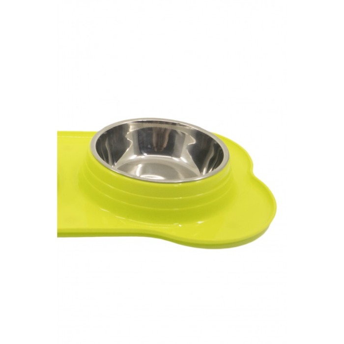 Castron dublu pentru animale Bonnie Foodie,verde lime, 39 x25 cm [2]