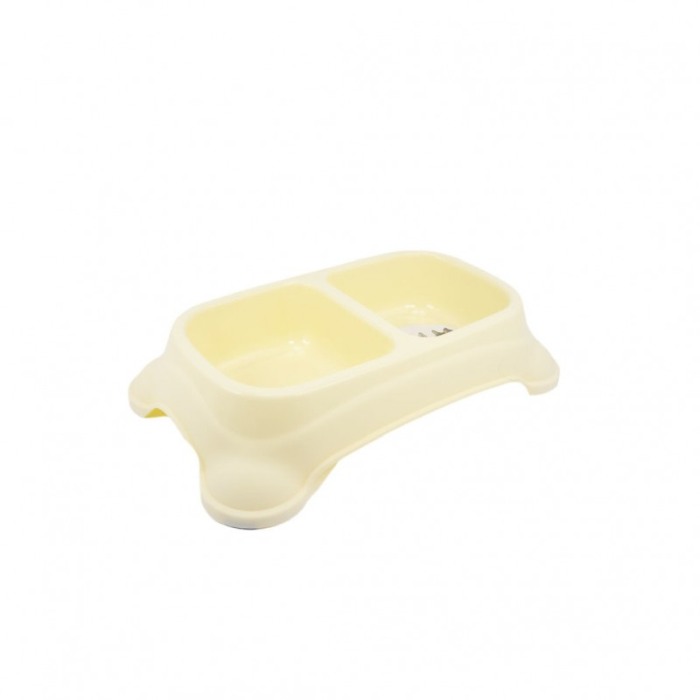 Castron dublu Rainwbow Bowl pentru animale, picioare antiderapante, galben pal, 35 x 22 cm, Doty [2]