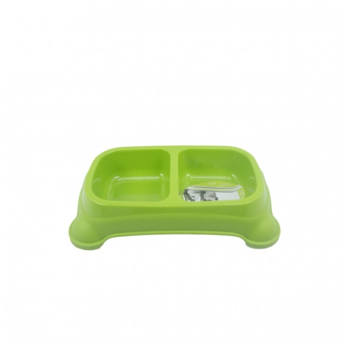 Castron dublu Rainwbow Bowl ,pentru animale, picioare antiderapante, verde, 35 x 22 cm, Doty [2]