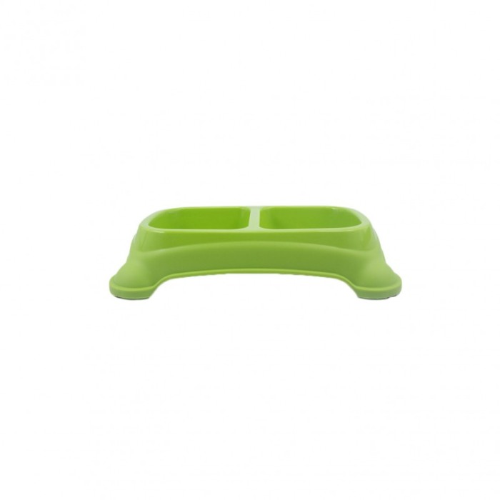 Castron dublu Rainwbow Bowl ,pentru animale, picioare antiderapante, verde, 35 x 22 cm, Doty [3]