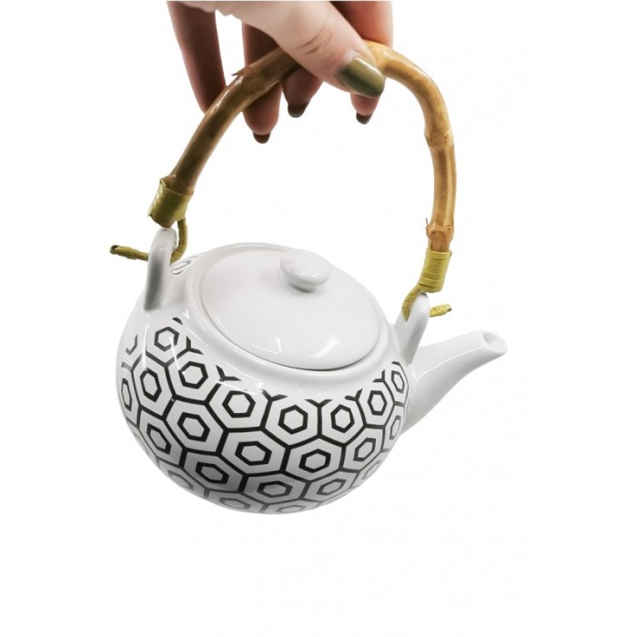 Ceanic Vintage Cup, design creativ, maner din lemn, ceramica, 400 ml, alb, Doty®️ [2]