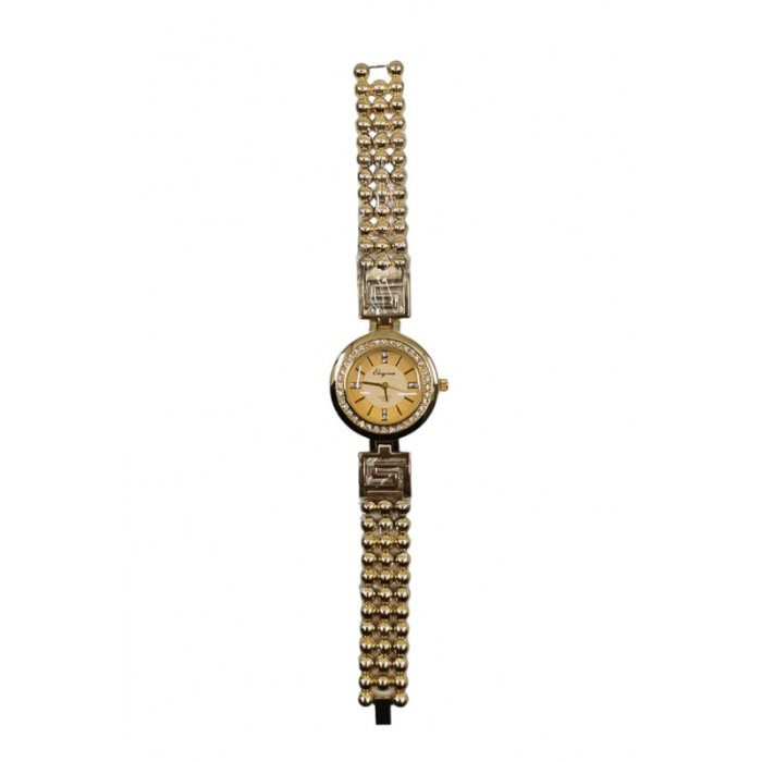 Ceas dama LuxuryBrace mecanism Quartz, bratara metalica aurie, pietre, 19 cm, design elegant, comfortabil si versatil [2]