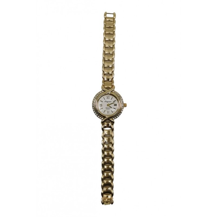 Ceas dama LuxuryBraid mecanism Quartz, bratara metalica aurie, pietre, 19 cm, design elegant, comfortabil si versatil [2]
