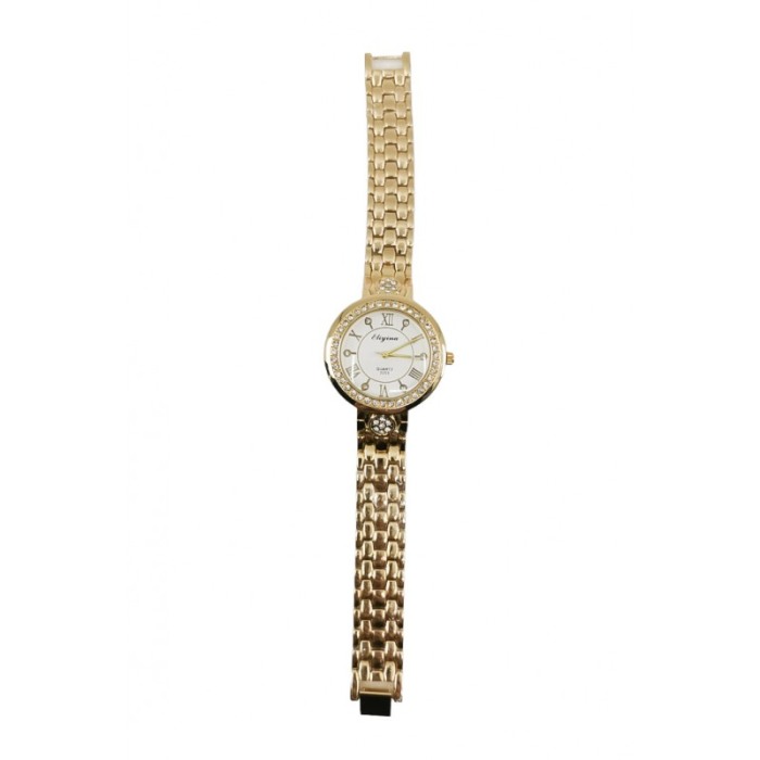 Ceas dama LuxuryClassics, mecanism Quartz, bratara metalica aurie, pietre, 20 cm, design elegant, comfortabil si versatil [2]