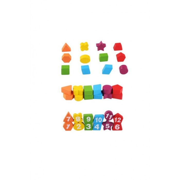 Ceas de jucarie din lemn, bufnita, forme geometrice,multicolor,Doty [3]