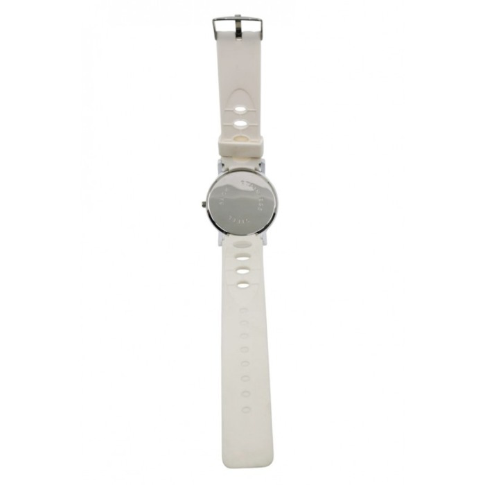 Ceas de mana Caslon Doty®, Quartz, universal, curea din silicon, alb laptos, resigilat [2]