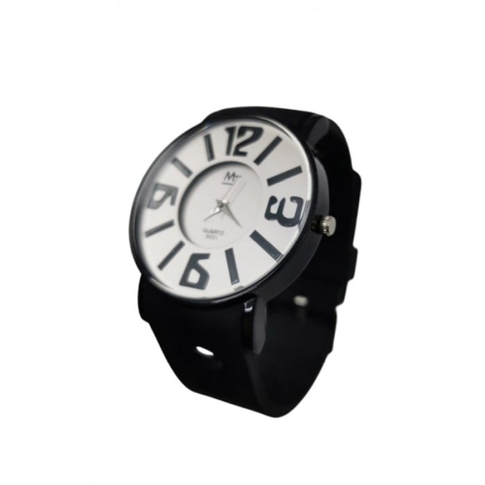 Ceas de mana Caslon Doty®, Quartz, universal, curea din silicon, negru, resigilat [5]