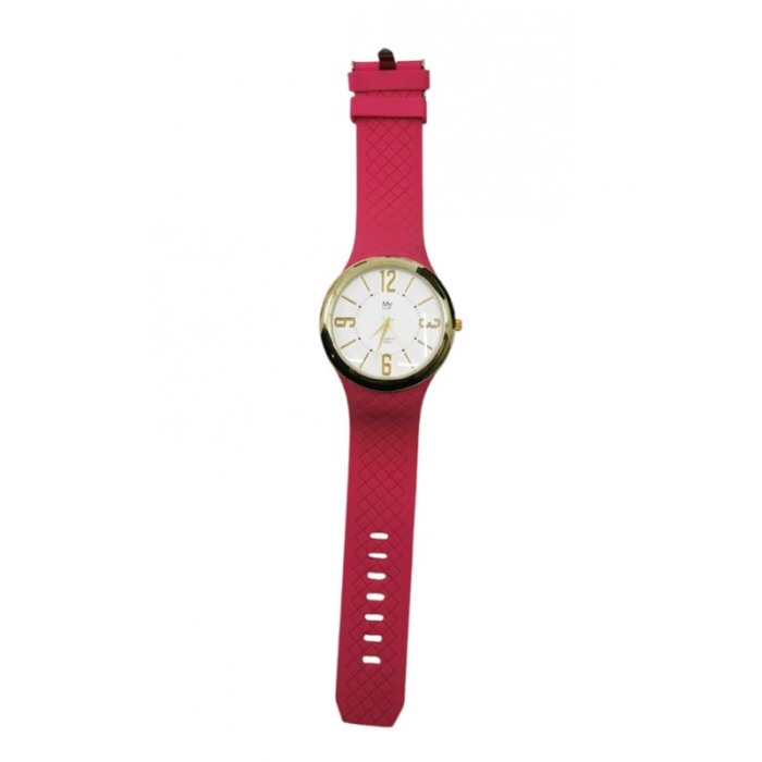 Ceas de mana Montana Doty®, Quartz, universal, curea din silicon, accente aurii, roz, resigilat [1]