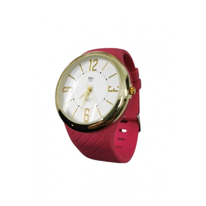 Ceas de mana Montana Doty®, Quartz, universal, curea din silicon, accente aurii, roz, resigilat [2]