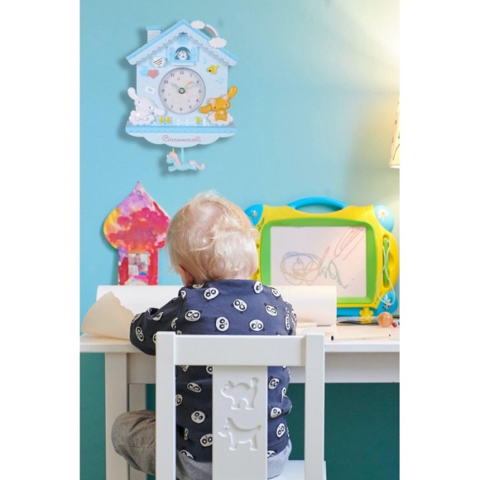 Ceas de perete decorativ Cute Wonderland, pentru camera copilului, 25x30x5 cm, albastru, Doty® [6]