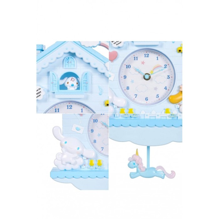 Ceas de perete decorativ Cute Wonderland, pentru camera copilului, 25x30x5 cm, albastru, Doty® [8]