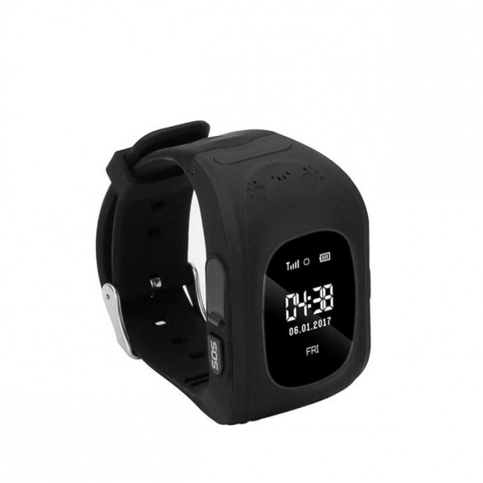 Ceas Smart Tracker pentru copii, Q50 cu functie telefon ,localizare GPS, pedometru,negru, 31x52x12.5 mm [4]