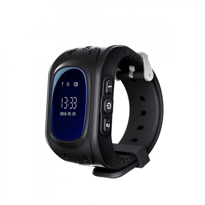 Ceas Smart Tracker pentru copii, Q50 cu functie telefon ,localizare GPS, pedometru,negru, 31x52x12.5 mm [1]