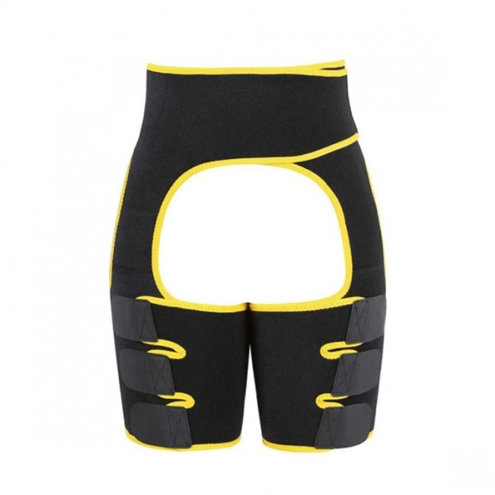 Centura 3 in 1 BodyBuild pentru slabit si modelat, ajustabila, confortabila, marime S/M, negru/galben [3]