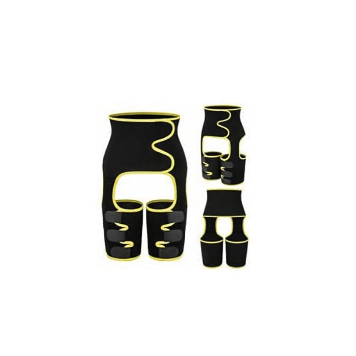 Centura 3 in 1 BodyBuild pentru slabit si modelat, ajustabila, confortabila, marime S/M, negru/galben [2]