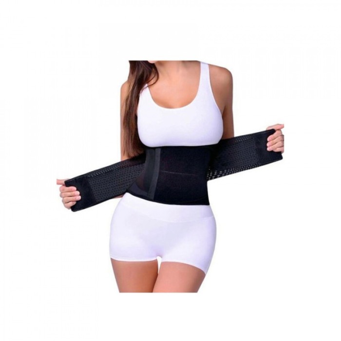 Centura Clepsydra Look ,pentru slabit si modelarea taliei, tip corset,adaptare gratuala cu scai pentru talie , S/M,negru [2]
