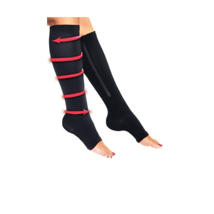 Ciorapi compresivi ZipperSoft, pentru imbunatatirea circulatiei sanguine,universale, negru, S/M [5]