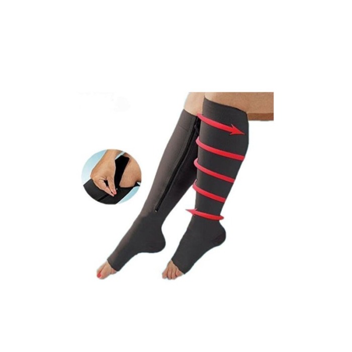 Ciorapi compresivi ZipperSoft, pentru imbunatatirea circulatiei sanguine,universale, negru, S/M [6]