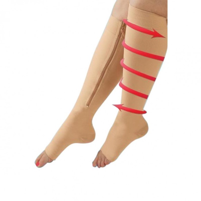 Ciorapi compresivi ZipperSoft, pentru imbunatatirea circulatiei sanguine,universale, nude, L/XL [6]