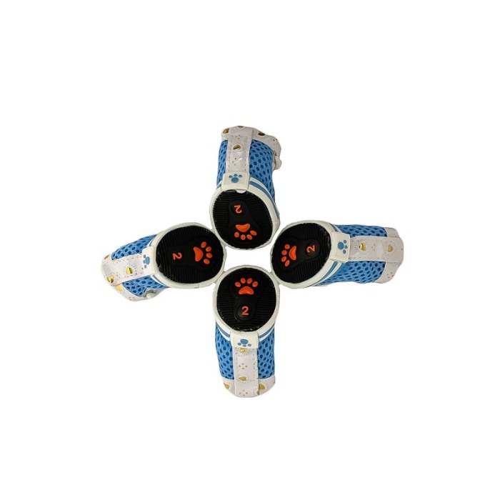 Cizmulite cu siret pentru catei de talie foarte mica, masura S, bleu/alb, 4.3 x 3.3 cm, Doty [3]