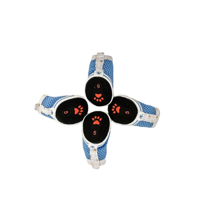 Cizmulite cu siret pentru catei de talie mica, masura XL, bleu/alb, 5.7 x 4.3 cm, Doty [2]