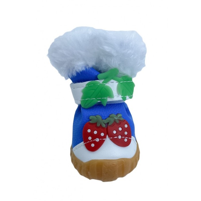 Cizmulite Strawberry Boots, cu scai pentru catei de talie foarte mica, masura L, albastru,5.5 x 5 cm [5]