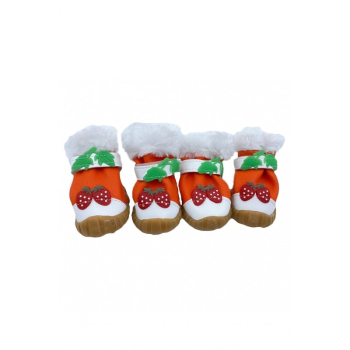 Cizmulite Strawberry Boots, cu scai pentru catei de talie foarte mica, masura XL, rosu,6 x 5 cm [1]