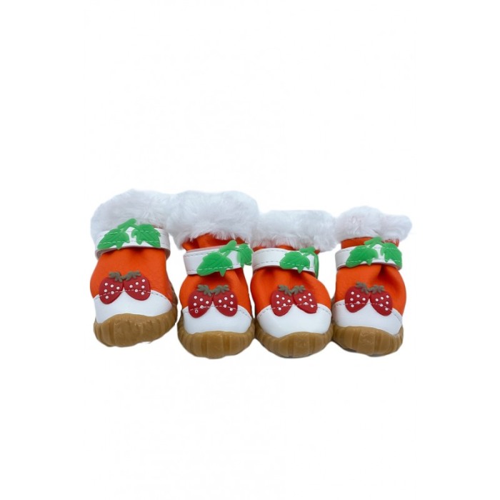 Cizmulite Strawberry Boots, cu scai pentru catei de talie foarte mica, masura XL, rosu,6 x 5 cm [5]
