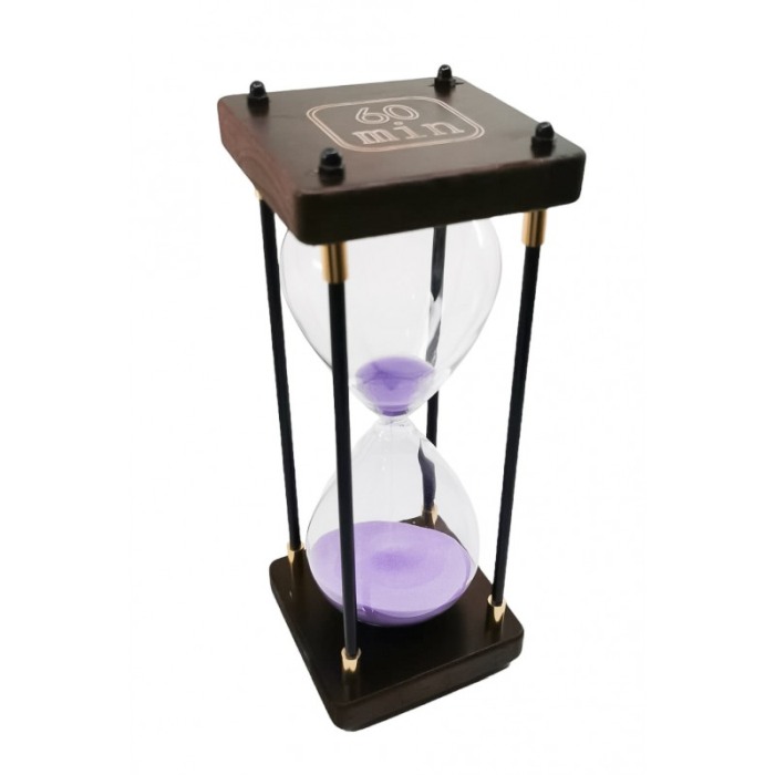 Clepsidra Vintage EndlessTimes Doty®, cadru din lemn maro, accente aurii, eleganta, durata 60 min, nisip mov [6]