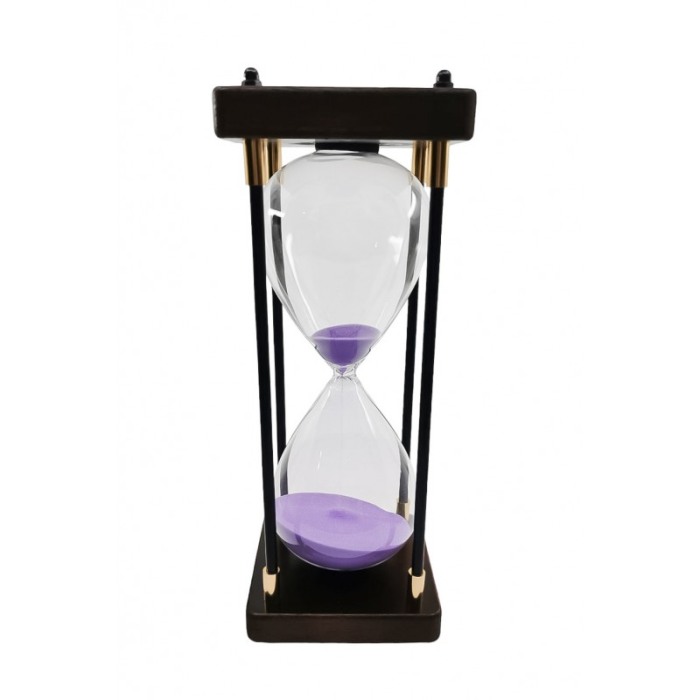 Clepsidra Vintage EndlessTimes Doty®, cadru din lemn maro, accente aurii, eleganta, durata 60 min, nisip mov [2]