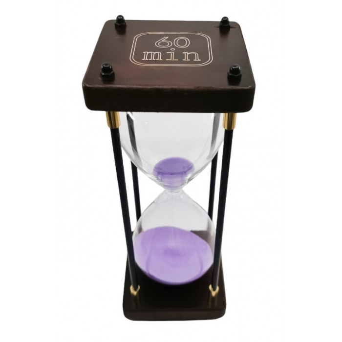 Clepsidra Vintage EndlessTimes Doty®, cadru din lemn maro, accente aurii, eleganta, durata 60 min, nisip mov [3]