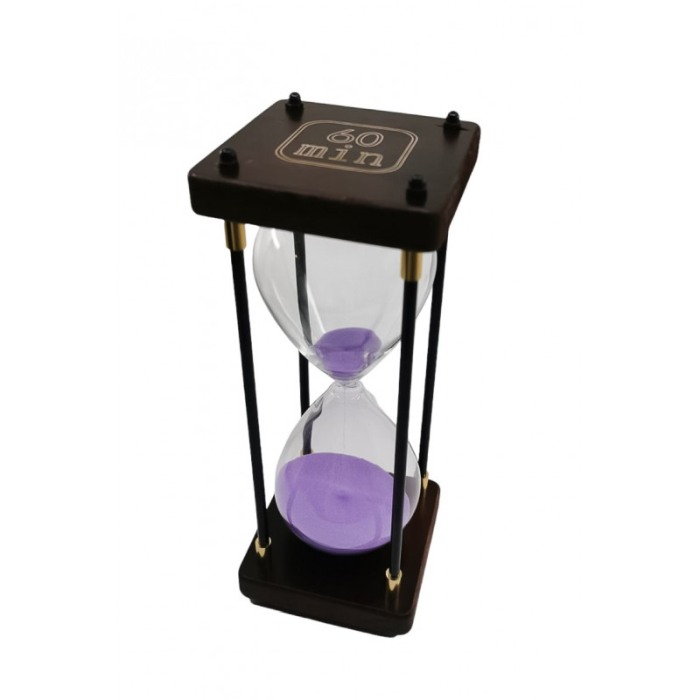 Clepsidra Vintage EndlessTimes Doty®, cadru din lemn maro, accente aurii, eleganta, durata 60 min, nisip mov [1]