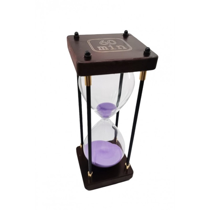 Clepsidra Vintage EndlessTimes Doty®, cadru din lemn maro, accente aurii, eleganta, durata 60 min, nisip mov [5]