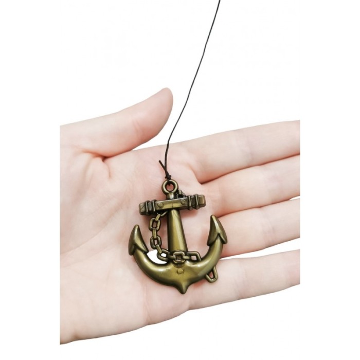 Clopotei de vant Anchor's Doty®️, model cu ancora, design elegant din metal si lemn, maro, 70 cm [5]
