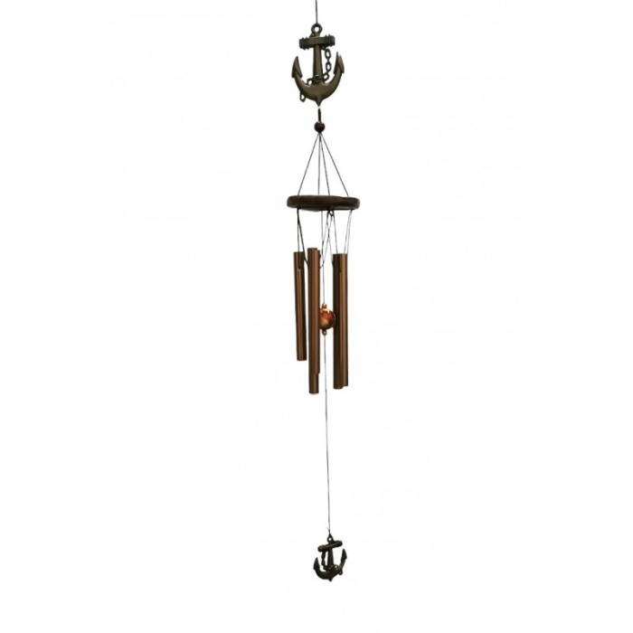 Clopotei de vant Anchor's Doty®️, model cu ancora, design elegant din metal si lemn, maro, 70 cm [1]