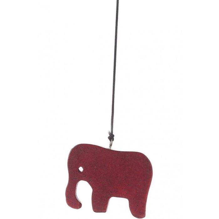 Clopotei de vant FengWoodElephant, cu elefantul norocos, design elegant din metal si lemn, argintiu, 44 cm, Doty®️ [2]
